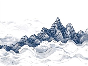 水墨山海间 云浪绕奇峰