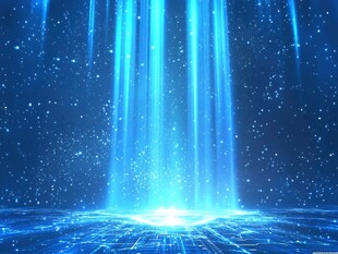 蓝色科技光束星空背景图