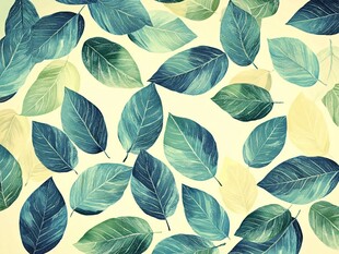 清新绿叶图案背景设计