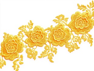 金色花朵刺绣花边