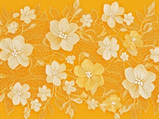 黄色花卉图案背景纹理