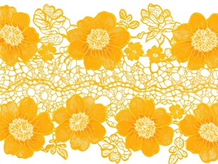 黄色花朵蕾丝花边图案