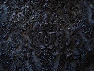 黑色精致刺绣花纹图案