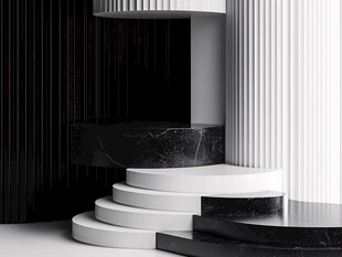 黑白极简风几何展示空间