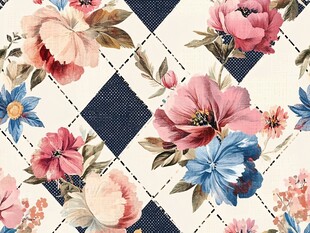 花卉几何图案精美布料纹理