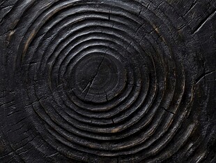 古老树桩年轮纹理特写