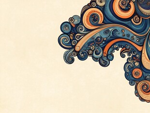 绚丽卷曲线条装饰图案