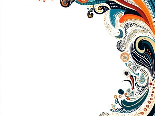 多彩抽象花纹装饰边角图案