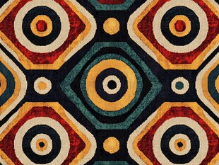 几何图案彩色复古风织物