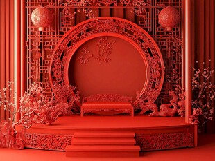 中式红韵古典场景布置