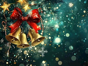 圣诞铃铛装饰节日背景