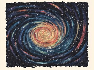 梦幻旋涡星系插画