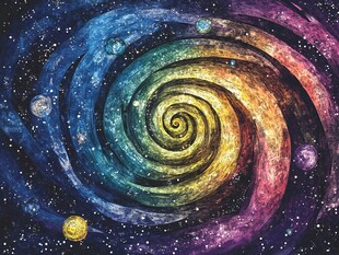 梦幻宇宙漩涡星系图景