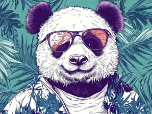 潮流熊猫的丛林时尚风