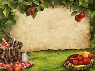 田园野餐背景图