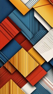 几何色块拼接抽象图案