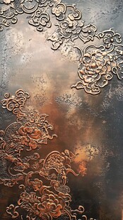 中式金属浮雕云纹装饰图