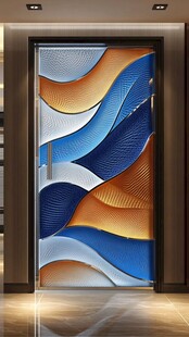 现代艺术风抽象图案入户门