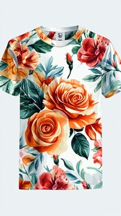 花卉印花短袖T恤