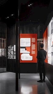 男子观展 沉浸艺术展览空间