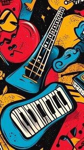 多彩乐器插画 奏响音乐活力