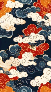 中式传统祥云图案纹理