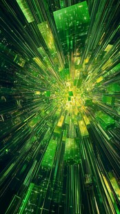 绿色科技动感放射状背景