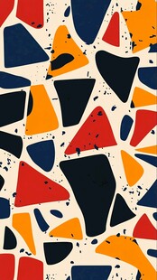 彩色几何碎片拼接图案