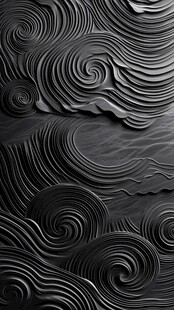 黑色立体波浪纹理背景