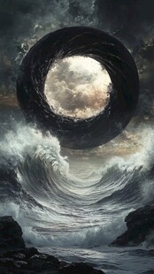 暗黑海浪中的神秘巨环
