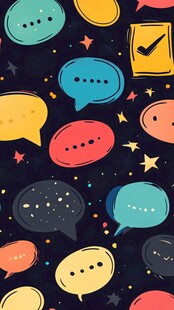 多彩对话气泡图案背景