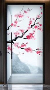 中式梅花装饰门画意境美