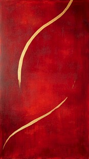 红色背景上的金色曲线