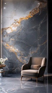 奢华大理石墙配舒适座椅