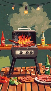 户外烧烤场景