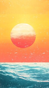 海上落日梦幻景象