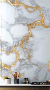 金纹大理石厨房墙面装饰