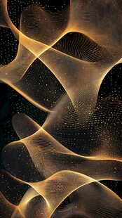 金色流动线条抽象艺术图