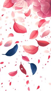 浪漫飘落花瓣唯美插画