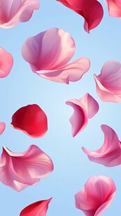 飘飞的浪漫粉色花瓣