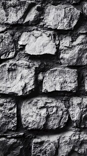 粗糙石块砌成的古老石墙