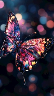 梦幻炫彩蝴蝶飞舞瞬间