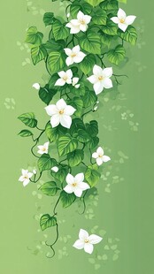 藤蔓白花 清新自然风景图