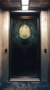 复古神秘的电梯门设计