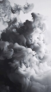 水墨烟雾升腾艺术画面