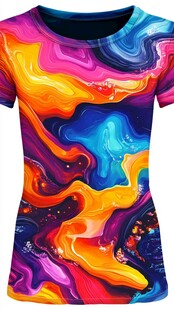 绚丽多彩抽象风女士T恤