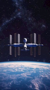 太空站遨游地球壮丽景象