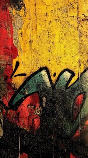 斑驳墙面上的个性涂鸦