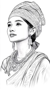 少数民族女子精致装扮