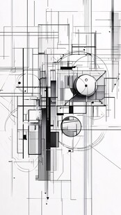 几何线条构成的抽象艺术图